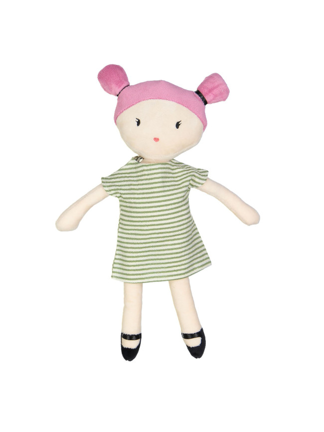 doll dress stripe lurex ecru