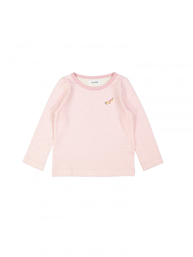 t-shirt streep unicorn roze 05j