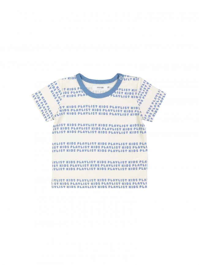 t-shirt mini stripe playlist ecru 18m