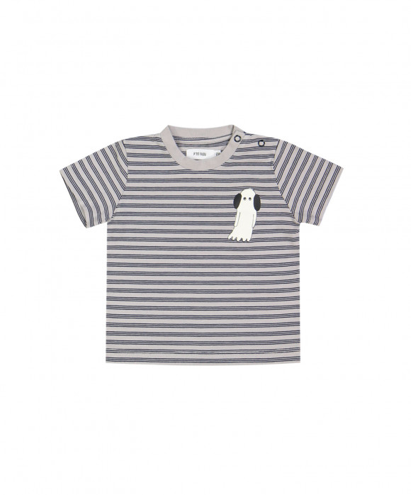 T-shirt mini ghostdog striped blauwgrijs
