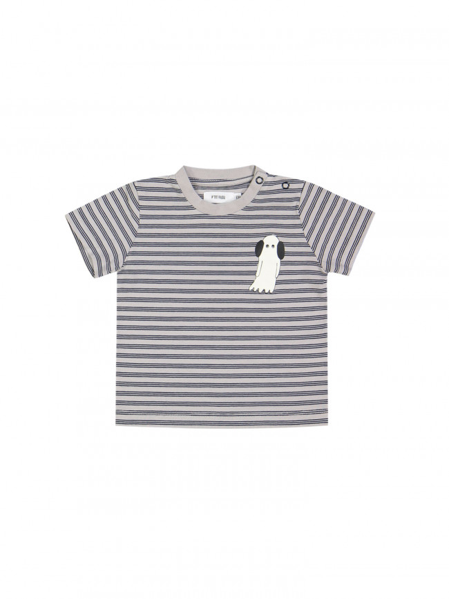 T-shirt mini ghostdog striped blauwgrijs 06m