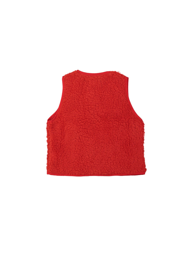 Bodywarmer teddy rouge