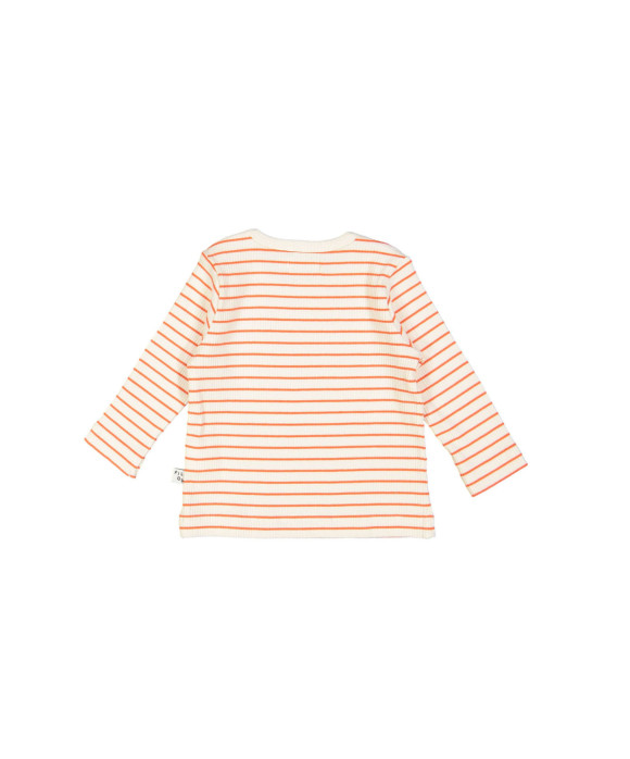 t-shirt mini rib streep oranje