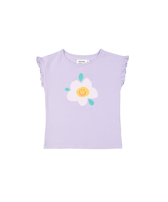 t-shirt smiley flower lavendel