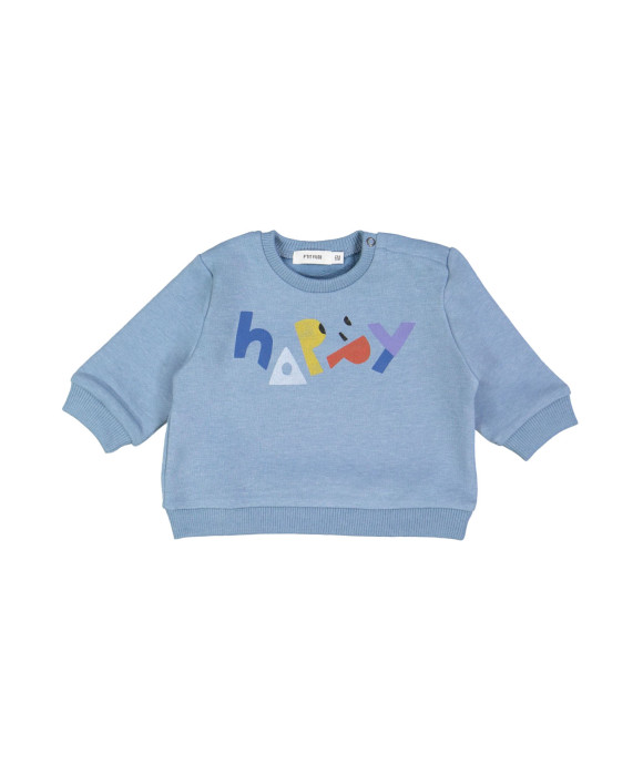 Sweater mini happy lichtblauw