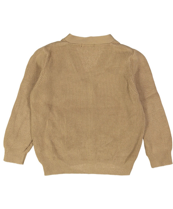 gilet tricot bruin rib 03j