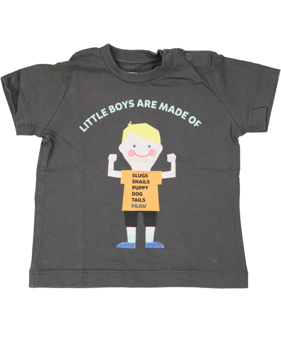 t-shirt grijs little boys are made of 06m