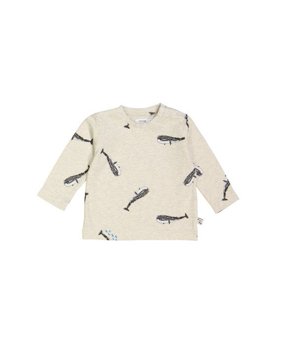 t-shirt mini orka whale all over grijs chiné