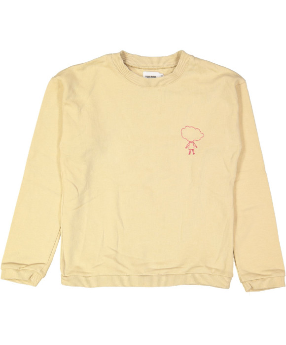 sweater geel roze wolkje 10j