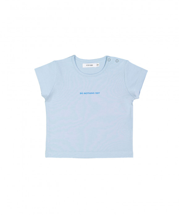 T-shirt mini do nothing day l. blauw
