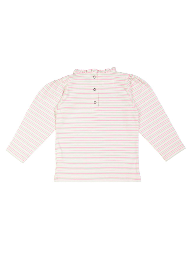 T-shirt frill stripe bright pink