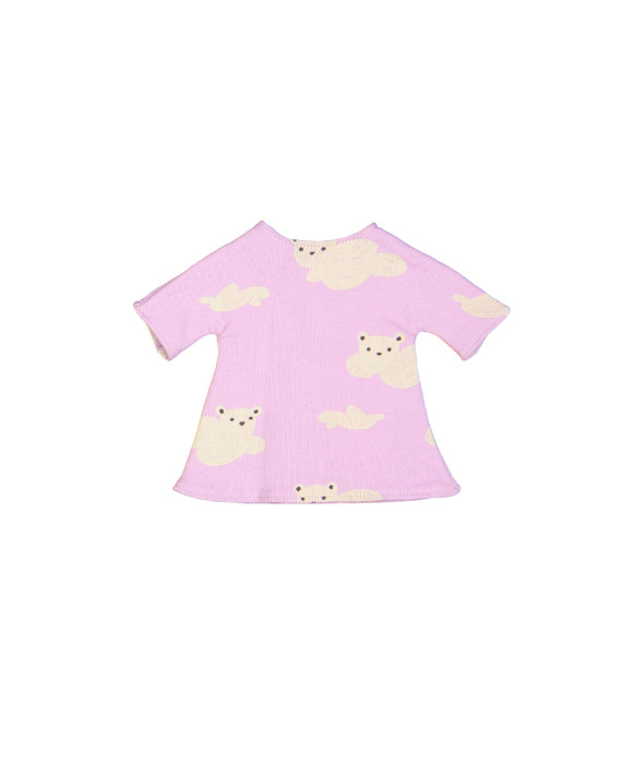 poppenkleed rib bear clouds roze one size