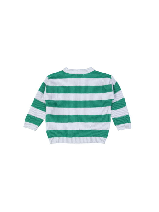 pull mini rayure vert