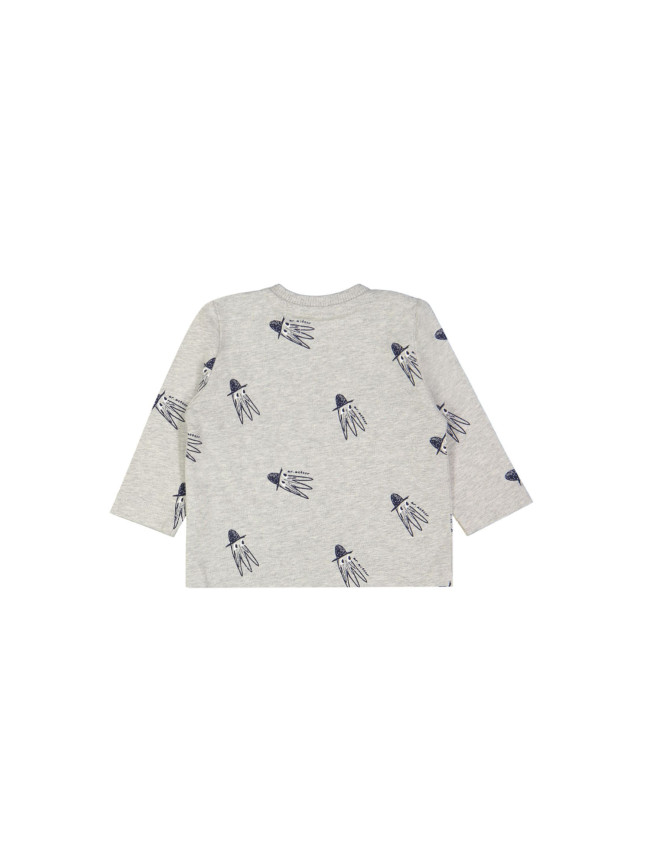 t-shirt mini Monsieur Meteor gris clair chiné