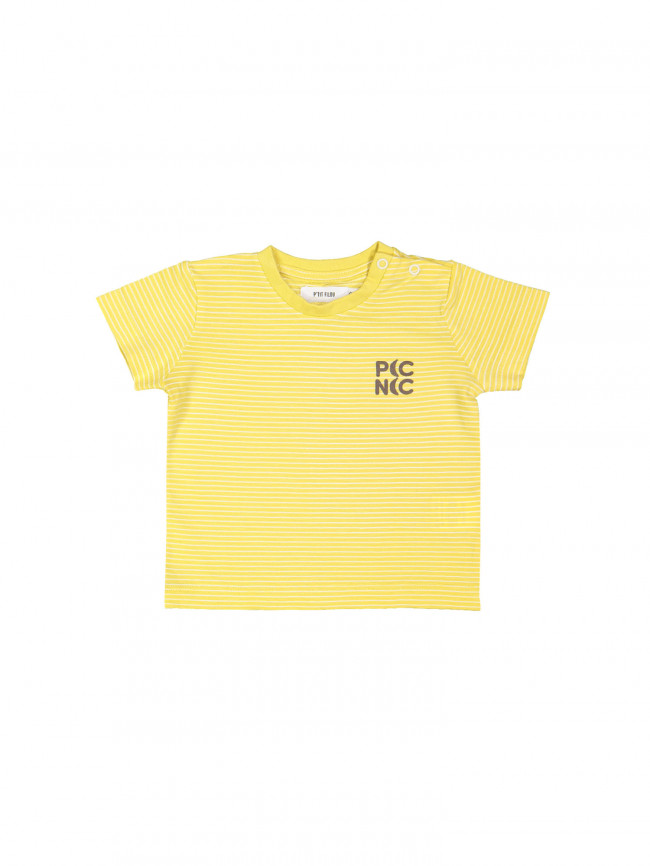 T-shirt mini picnic streep geel 03m