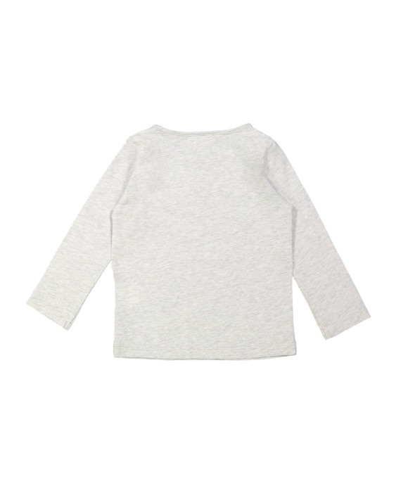 T-shirt flower melange lichtgrijs 