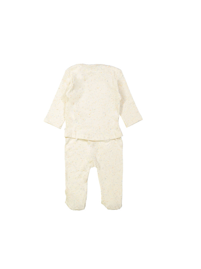 Pyjama spikkel hugs and kisses ecru 09m-12m
