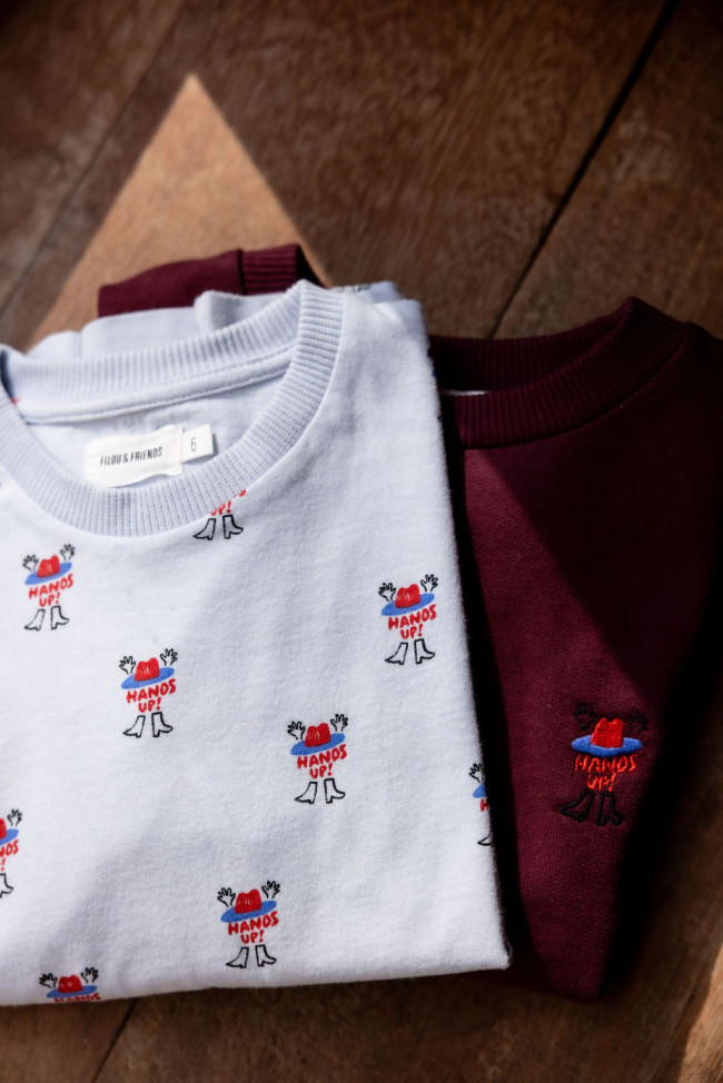 Sweater hands up bordeaux 12m-18m