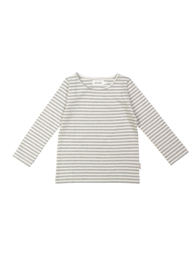 T-shirt rayé gris chiné