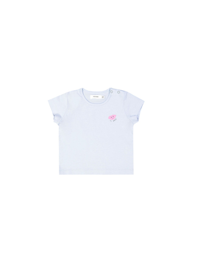 t-shirt mini bacio bleu clair