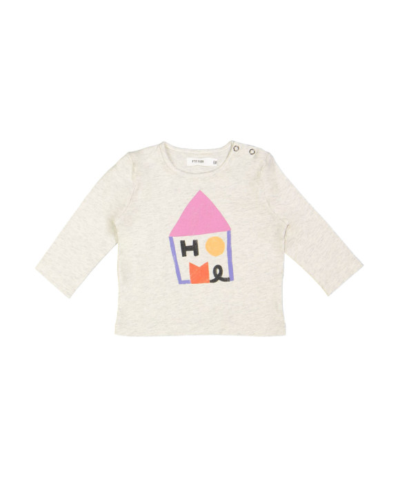 T-shirt mini home chiné lichtgrijs