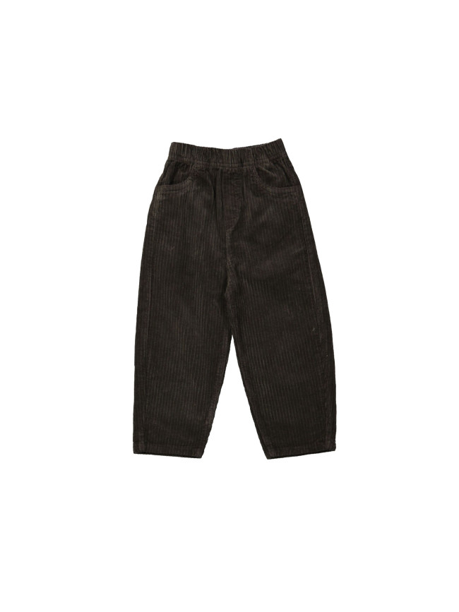 Broek brede rib bruin 12m-18m