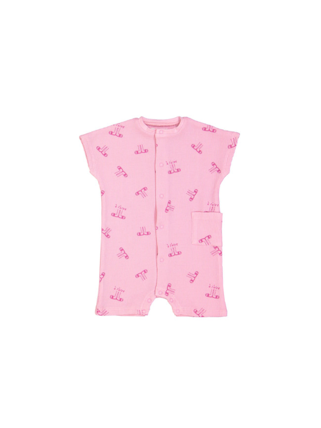 playsuit à l'aise waffle bright pink