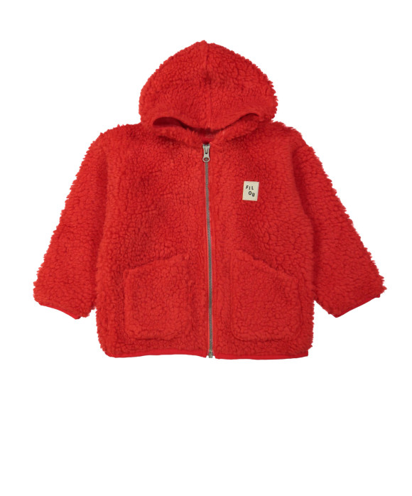 Gilet teddy rouge