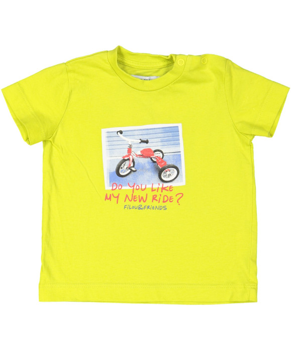 t-shirt geel fiets 06m