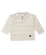 Polo rayé écru