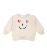 Sweater heart smiley chiné beige 08j