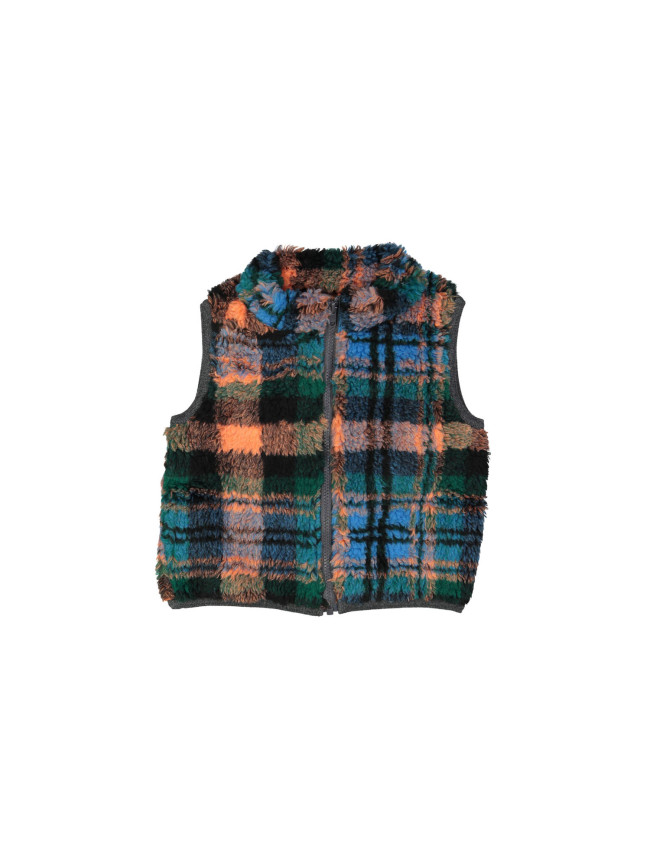 Bodywarmer teddy check green