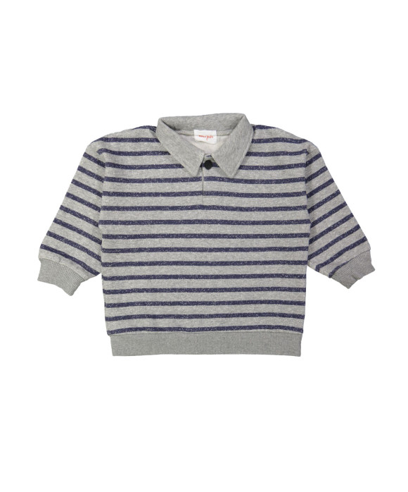 Polo streep donkergrijs 