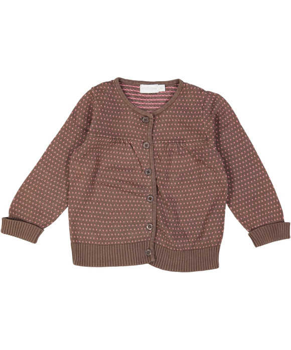 gilet tricot bruin stippen 18m