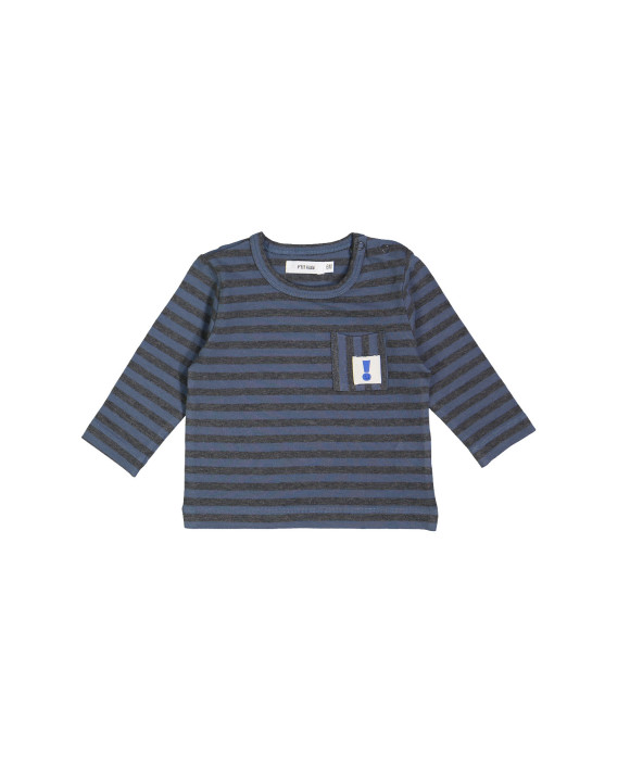 t-shirt mini zak streep grijs blauw