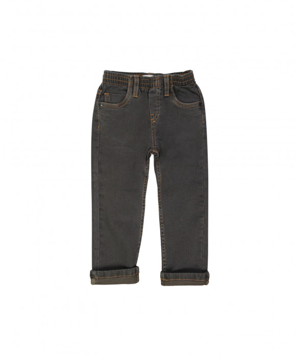jeans grijs regular contrast bruin