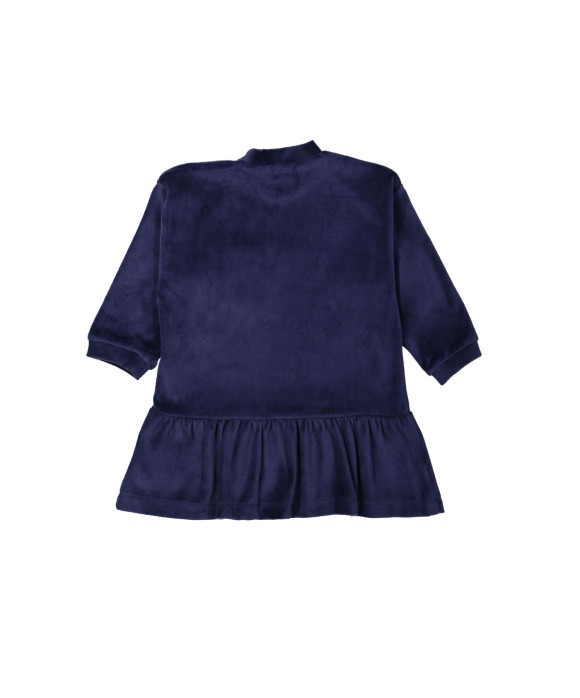 Jurk velours donkerblauw 