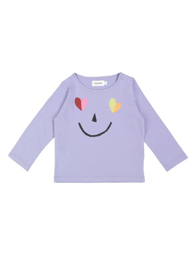 t-shirt heart smiley lavender