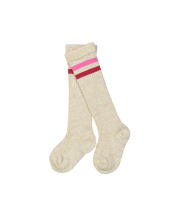 Chaussette rayé beige
