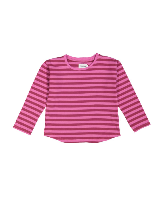 t-shirt streep fuchsia bordeaux