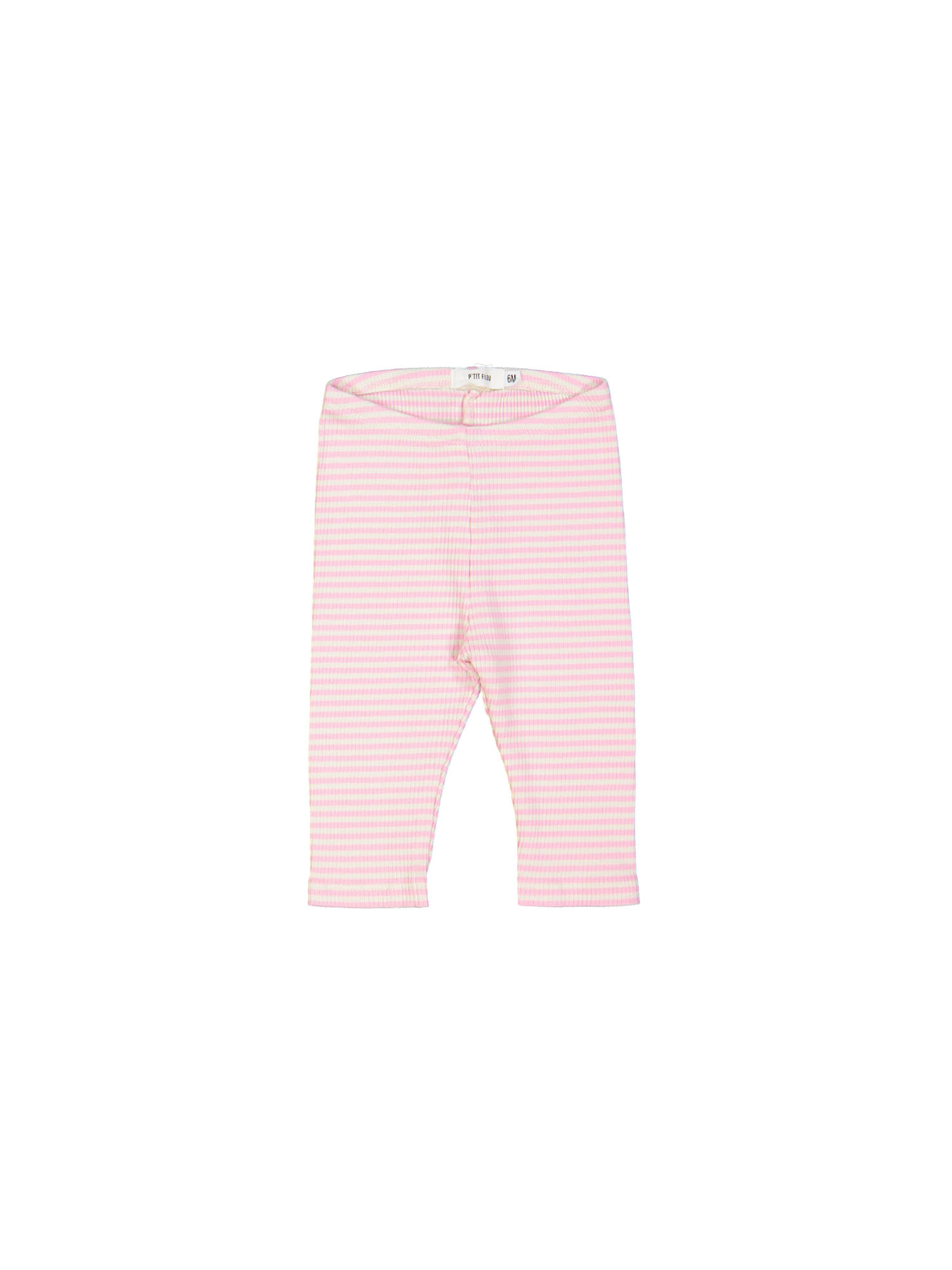 legging mini rib stripe bright pink