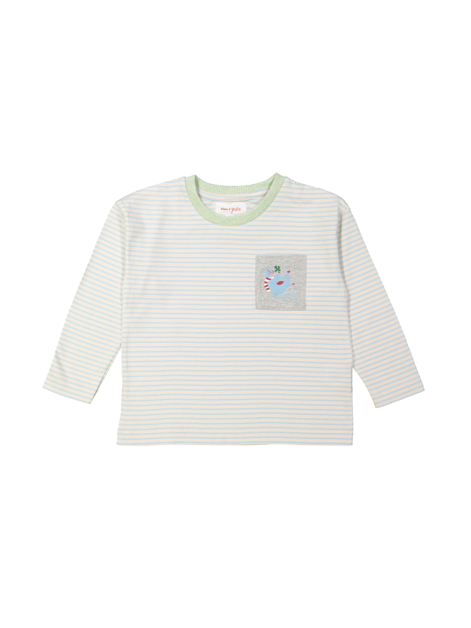 T-shirt monkey lichtblauw 12m-18m