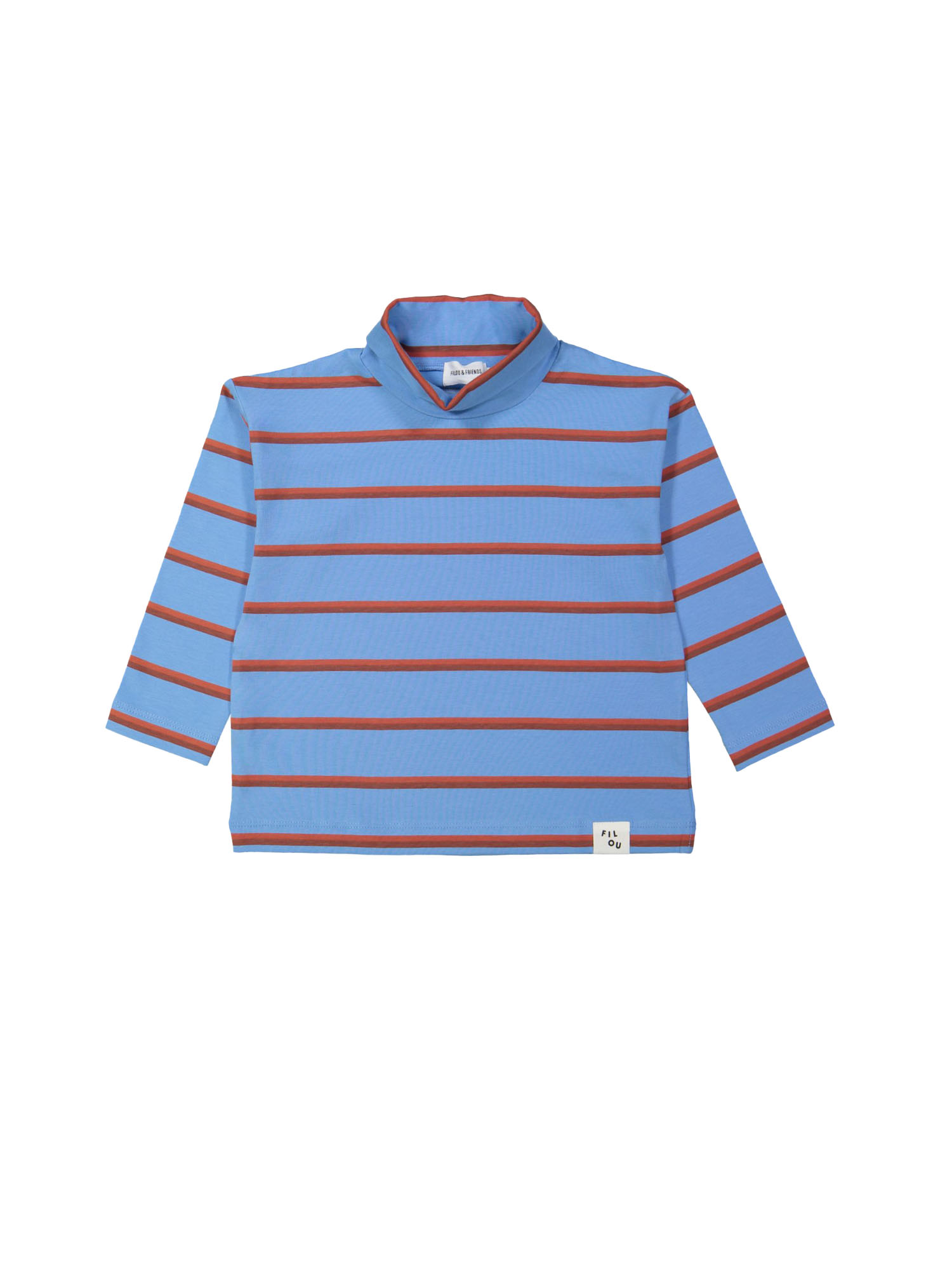 Turtleneck stripe washed-out blue