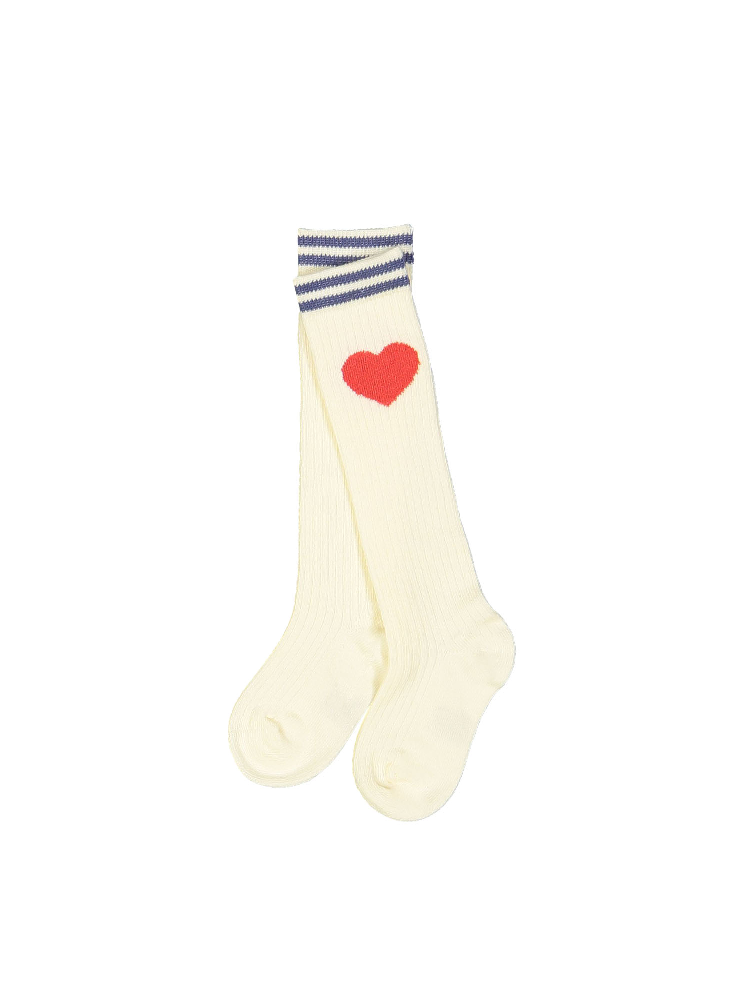 Knee-length sock heart ecru