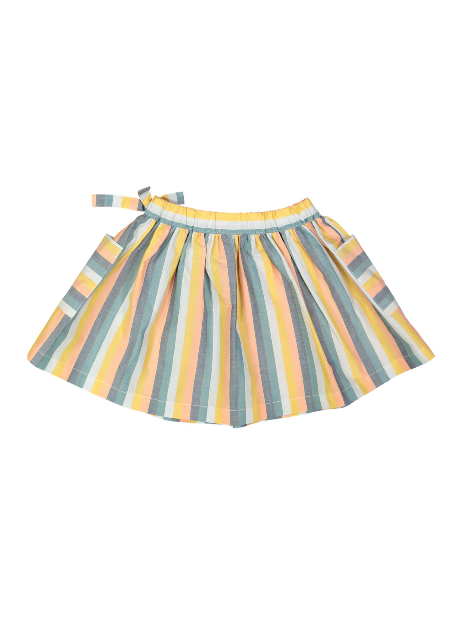 skirt multi stripe salmon