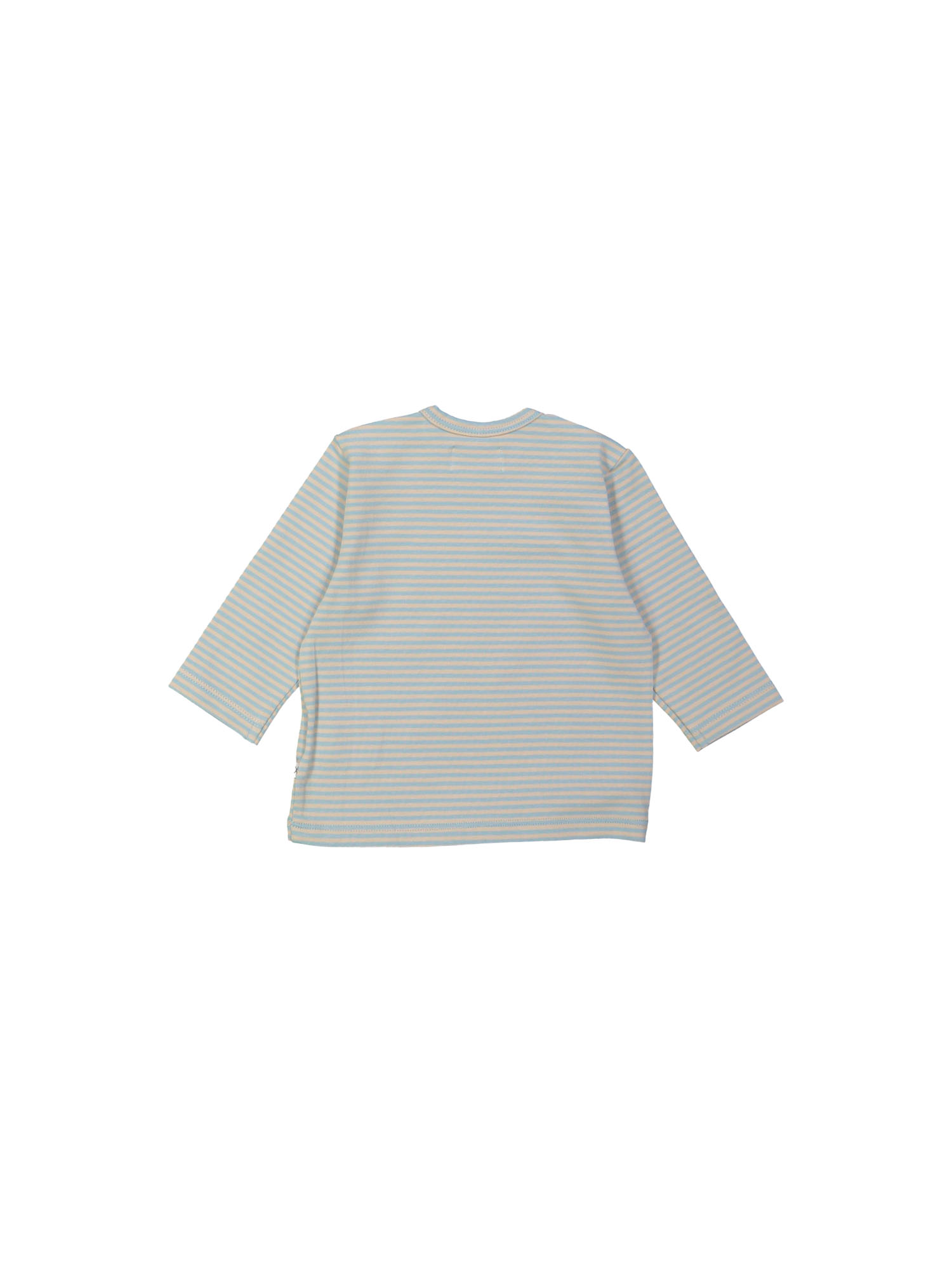 T-shirt rayé câlins et bisous bleu clair chiné