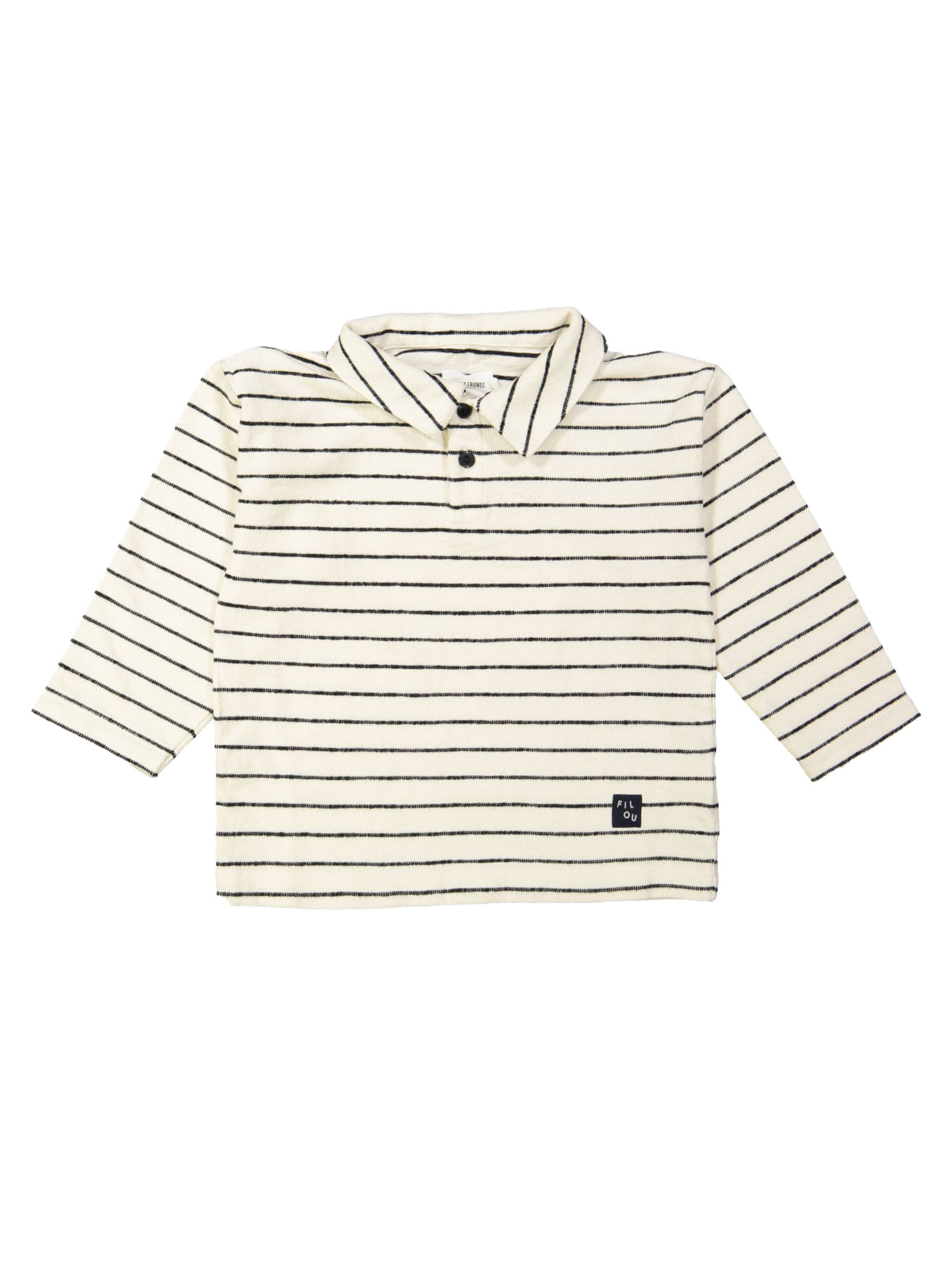 Polo rayé écru