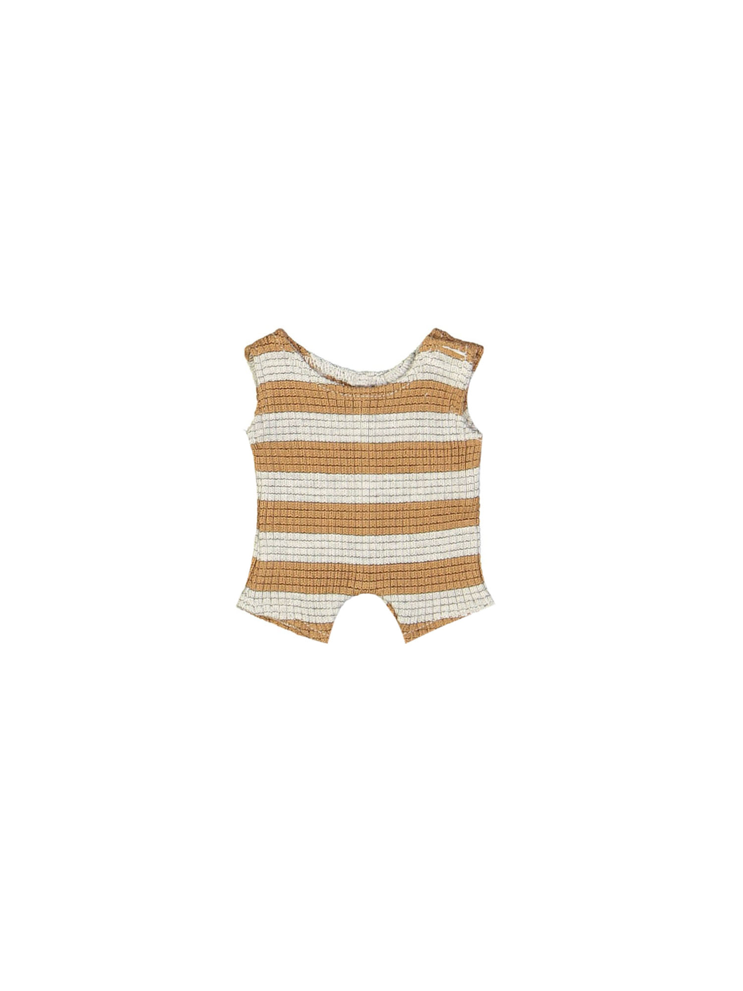 doll salopette rib stripe camel