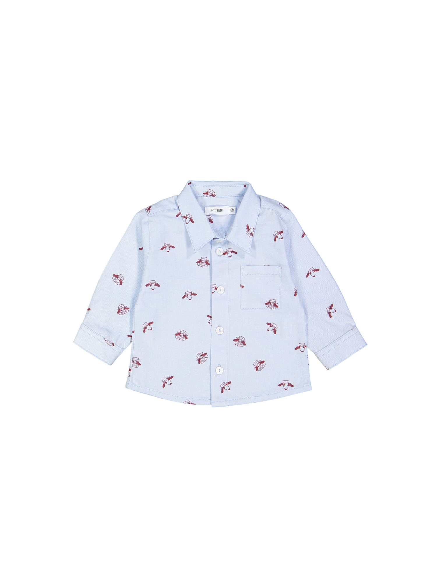 shirt mini italian dogs light blue