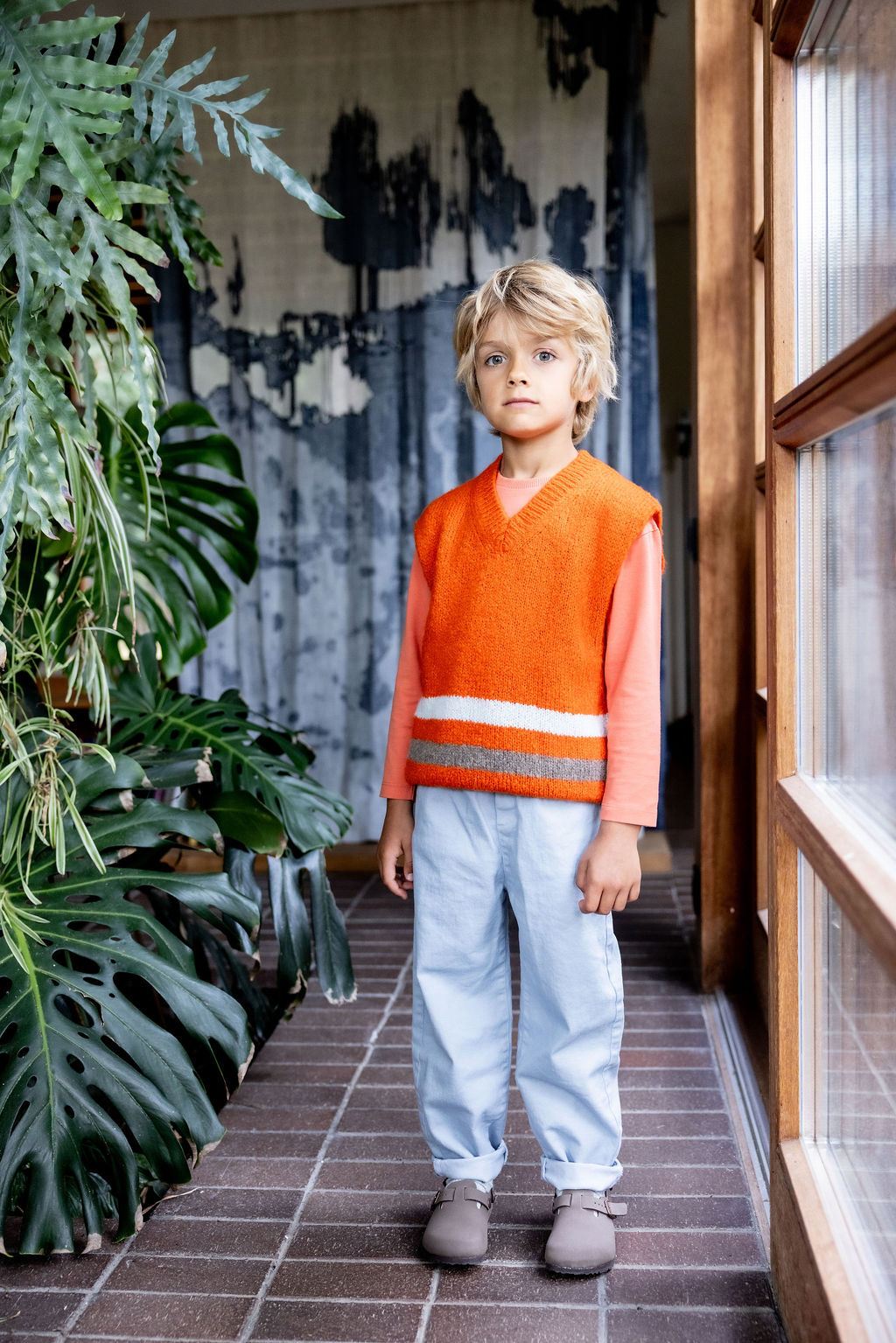 Debardeur streep oranje 12m-18m